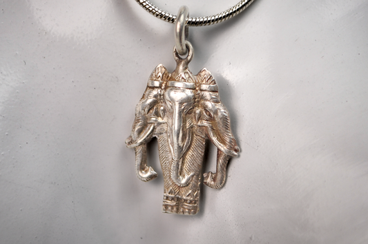 Vintage Siam Sterling Silver Thai/Hindu Deity Erawan Charm Pendant - Tested Sterling Silver - Hindu Mythological Charm