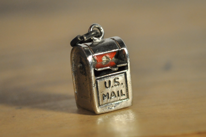 Vintage Sterling Silver Articulating U.S. Mailbox Charm - Stamped and Tested Sterling Silver - Collectible Vintage 925 Mailbox Charm
