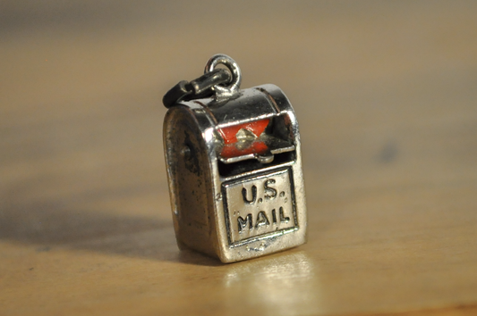 Vintage Sterling Silver Articulating U.S. Mailbox Charm - Stamped and Tested Sterling Silver - Collectible Vintage 925 Mailbox Charm