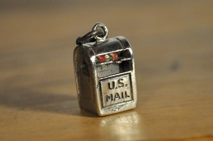 Vintage Sterling Silver Articulating U.S. Mailbox Charm - Stamped and Tested Sterling Silver - Collectible Vintage 925 Mailbox Charm