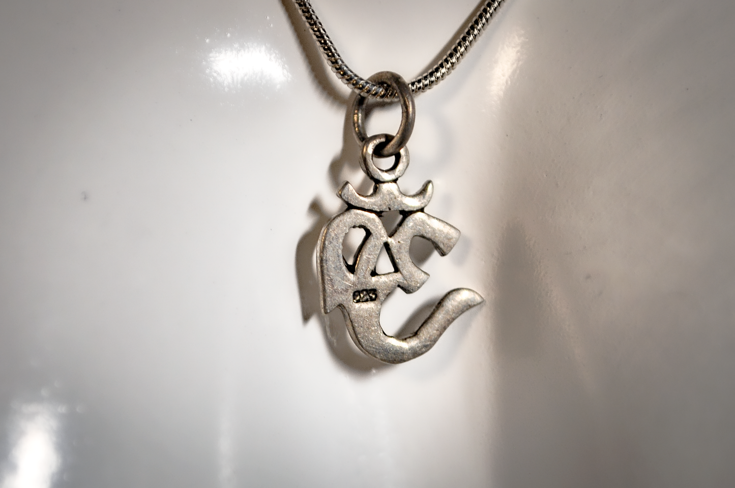Sterling Silver Hindu OM Symbol Charm - Stamped and Tested Sterling Silver - Religious Charms