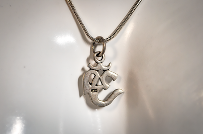 Sterling Silver Hindu OM Symbol Charm - Stamped and Tested Sterling Silver - Religious Charms