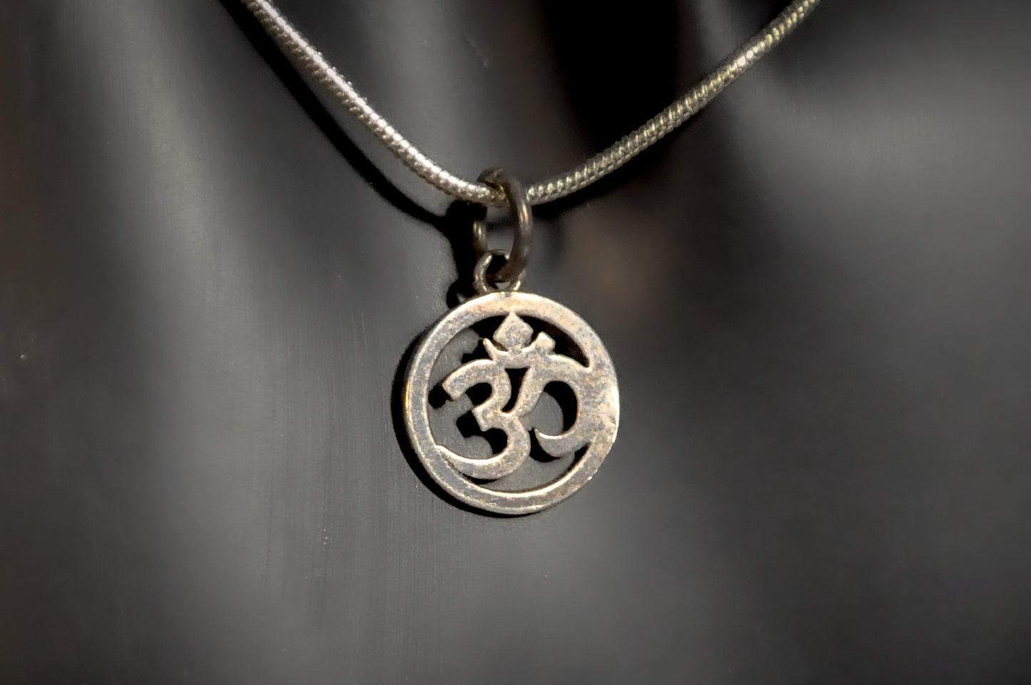Sterling Silver Hindu OM Symbol Circle Charm - Stamped and Tested Sterling Silver - Religious Charms