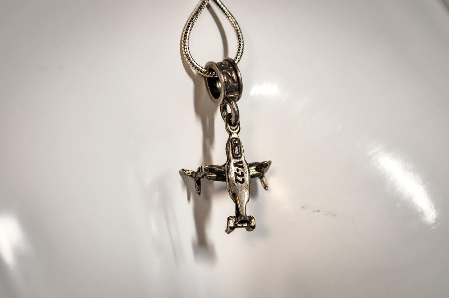Nomadés V-22 Osprey Military Helicopter Charm - Tested Sterling Silver - Military Aircraft Charms
