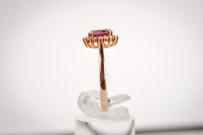 Rose Gold Alexandrite and CZ White Sapphire Solitaire Ring - Size 9.5 - Stamped and Tested Sterling Silver - Rose Gold Silver Jewelry