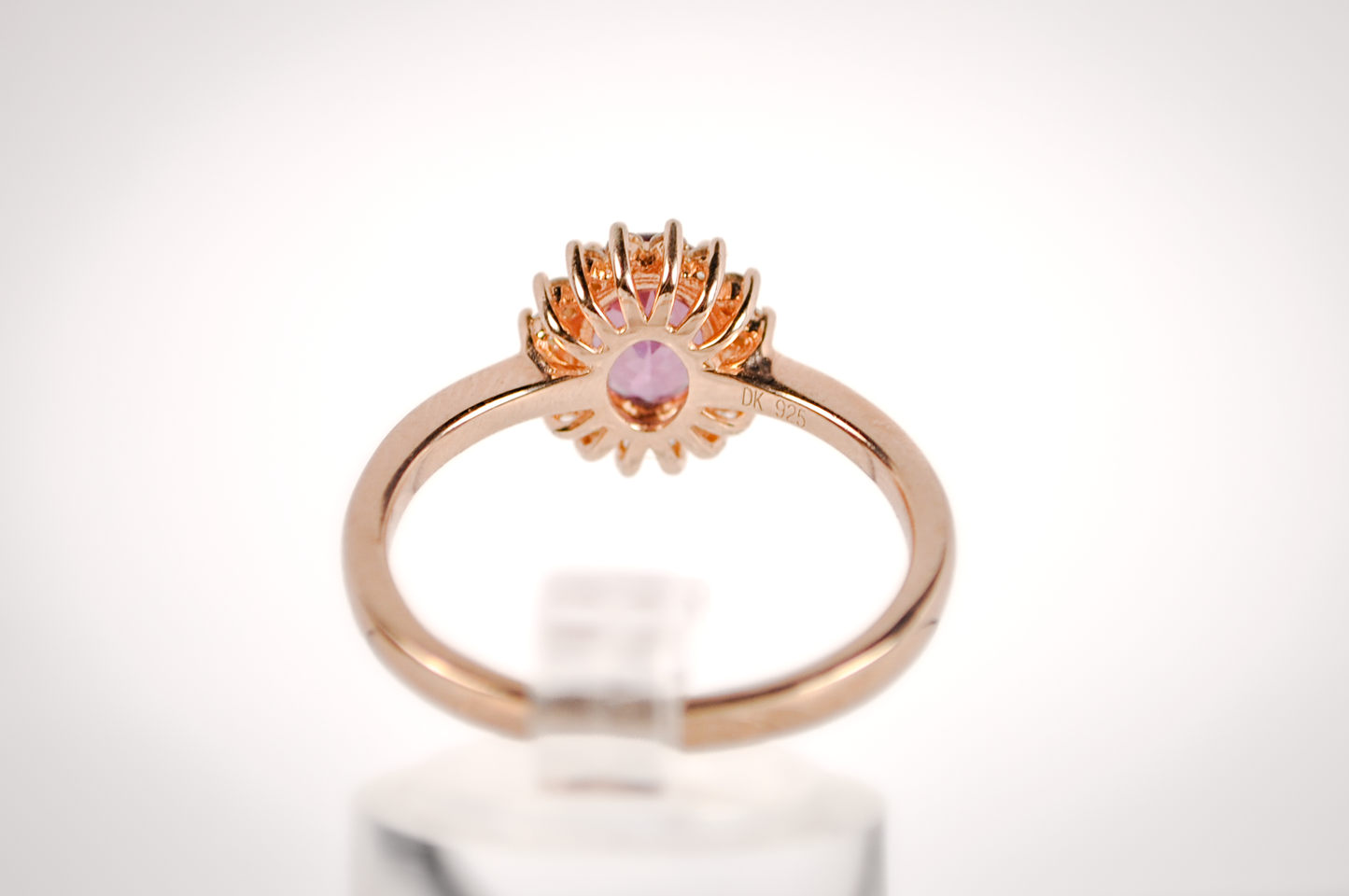 Rose Gold Alexandrite and CZ White Sapphire Solitaire Ring - Size 9.5 - Stamped and Tested Sterling Silver - Rose Gold Silver Jewelry