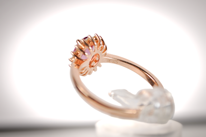 Rose Gold Alexandrite and CZ White Sapphire Solitaire Ring - Size 9.5 - Stamped and Tested Sterling Silver - Rose Gold Silver Jewelry
