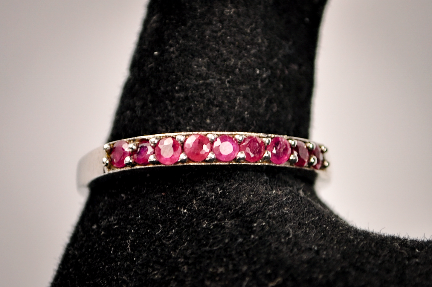 Sterling Silver Ruby Eternity Ring - Size 9.5 - Stamped and Tested Sterling Silver - Ruby Eternity Rings