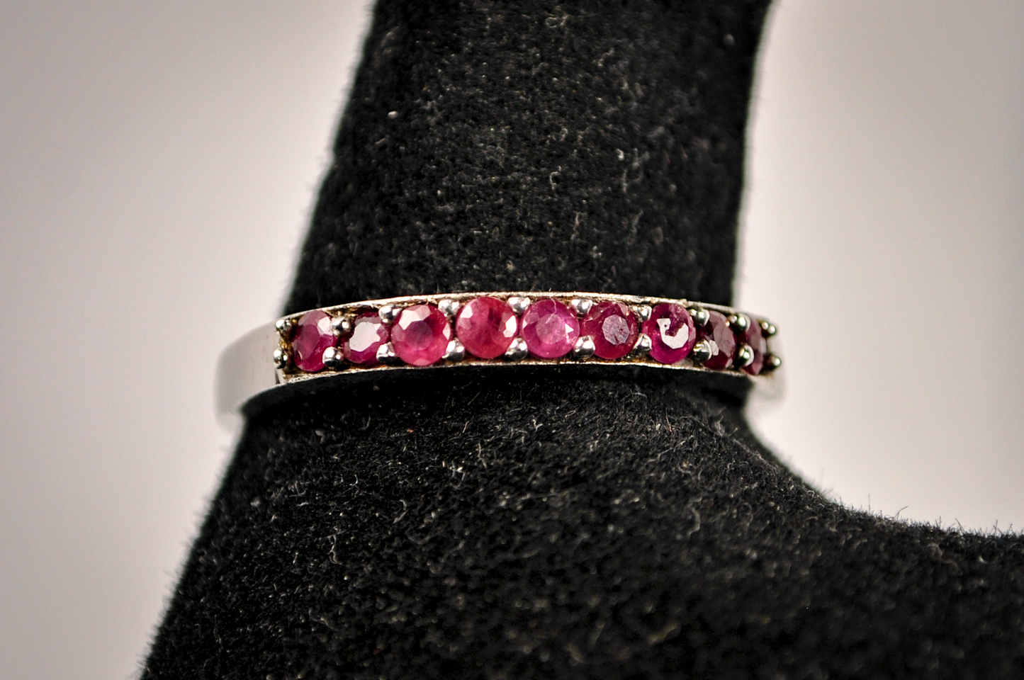 Sterling Silver Ruby Eternity Ring - Size 9.5 - Stamped and Tested Sterling Silver - Ruby Eternity Rings