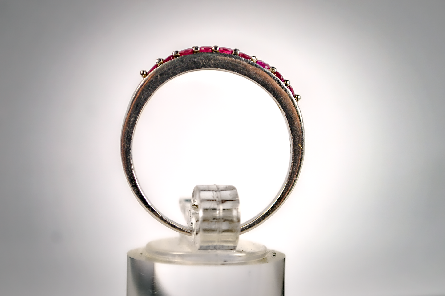Sterling Silver Ruby Eternity Ring - Size 9.5 - Stamped and Tested Sterling Silver - Ruby Eternity Rings