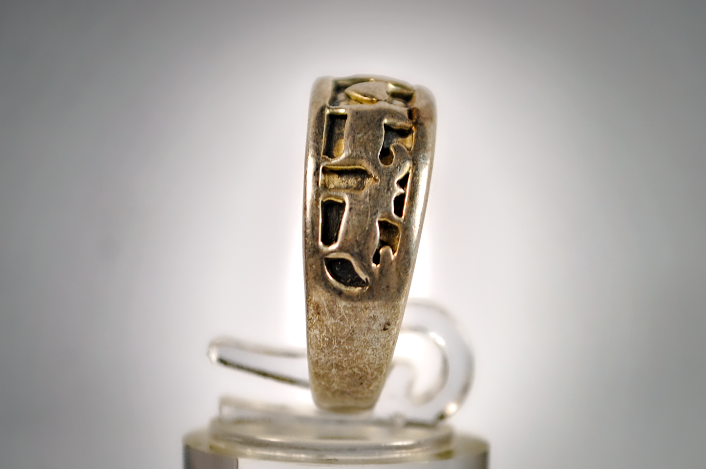 Vintage Cat Lovers Band Ring - Size 8 - Stamped and Tested Sterling Silver - Animal Ring