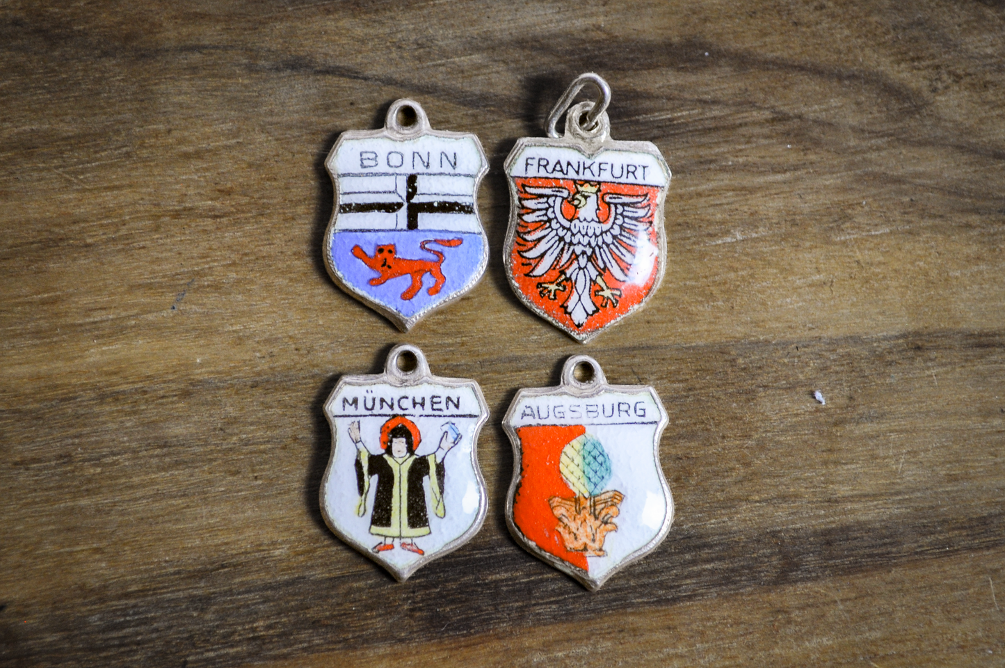 Vintage Collection of Sterling and 800 Silver German Town Crest Charms - Choose by Charm! - Stamped and Tested Sterling and 800 Silver - Vintage German Tourist Crest Shields