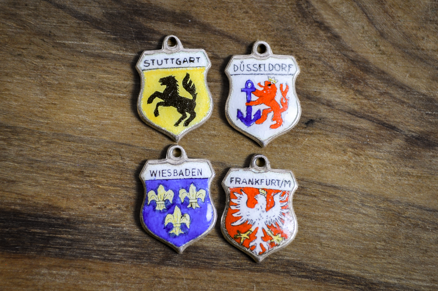 Vintage Collection of Sterling and 800 Silver German Town Crest Charms - Choose by Charm! - Stamped and Tested Sterling and 800 Silver - Vintage German Tourist Crest Shields
