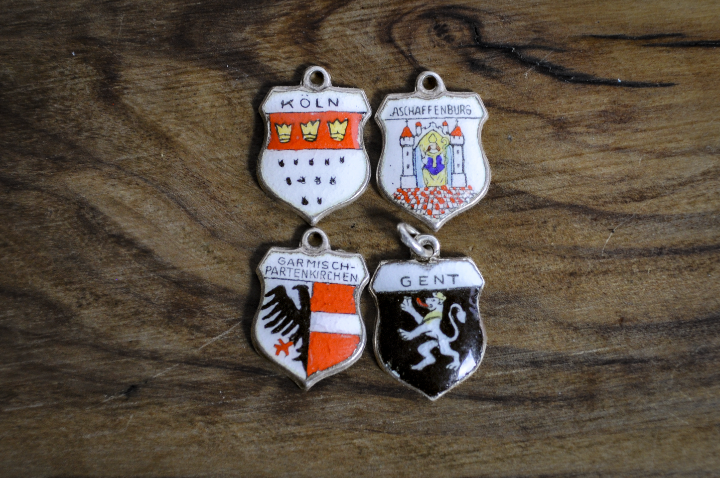 Vintage Collection of Sterling and 800 Silver German Town Crest Charms - Choose by Charm! - Stamped and Tested Sterling and 800 Silver - Vintage German Tourist Crest Shields