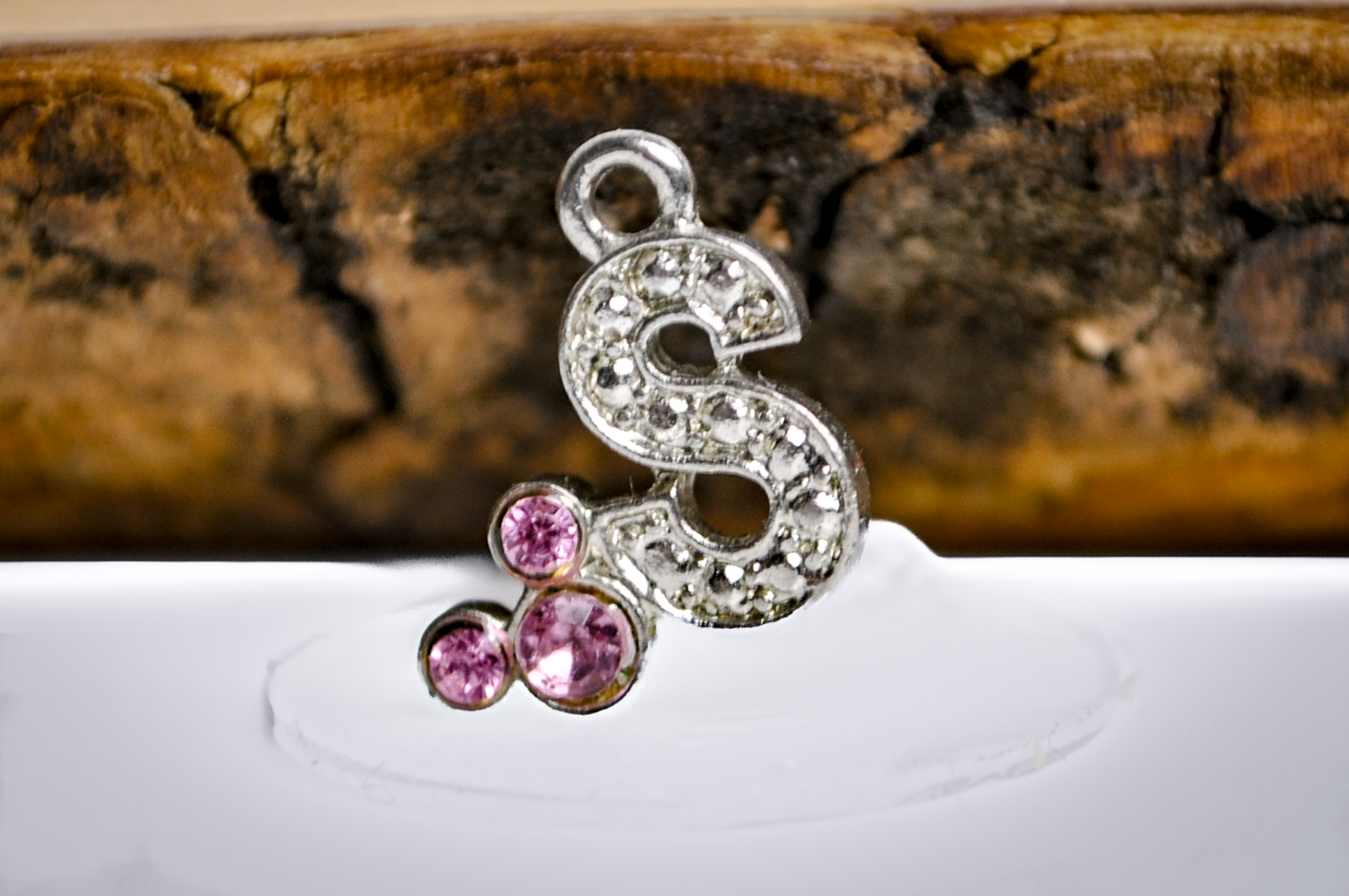 Sparkling Disney Mickey Mouse Ears "S" Charm - Stamped "Disney" - Collectible Vintage Disney Charm- Mickey Mouse Initial Jewelry