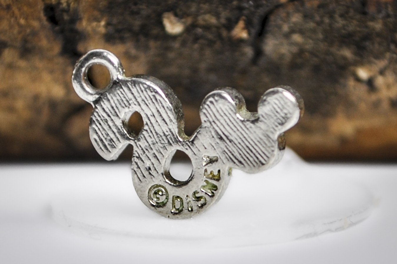 Sparkling Disney Mickey Mouse Ears "S" Charm - Stamped "Disney" - Collectible Vintage Disney Charm- Mickey Mouse Initial Jewelry
