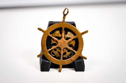 Gold Filled US Navy Pendant - Tested Gold Filled - Great Seal of United States - Navy Ship's Wheel - Slightly Broken Clasp