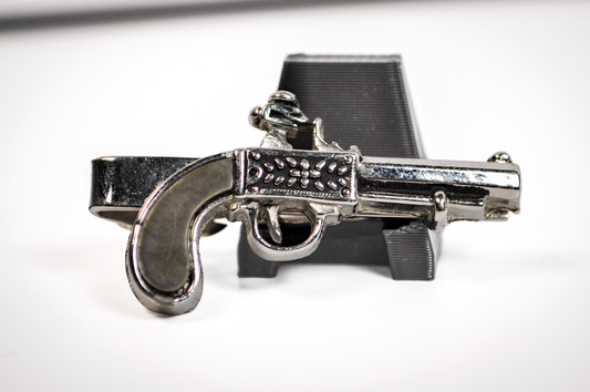 Cool Flintlock Pistol Tie Clip - Antique Firearm Tie Clip - Pirates Firearm - 17th-19th Century