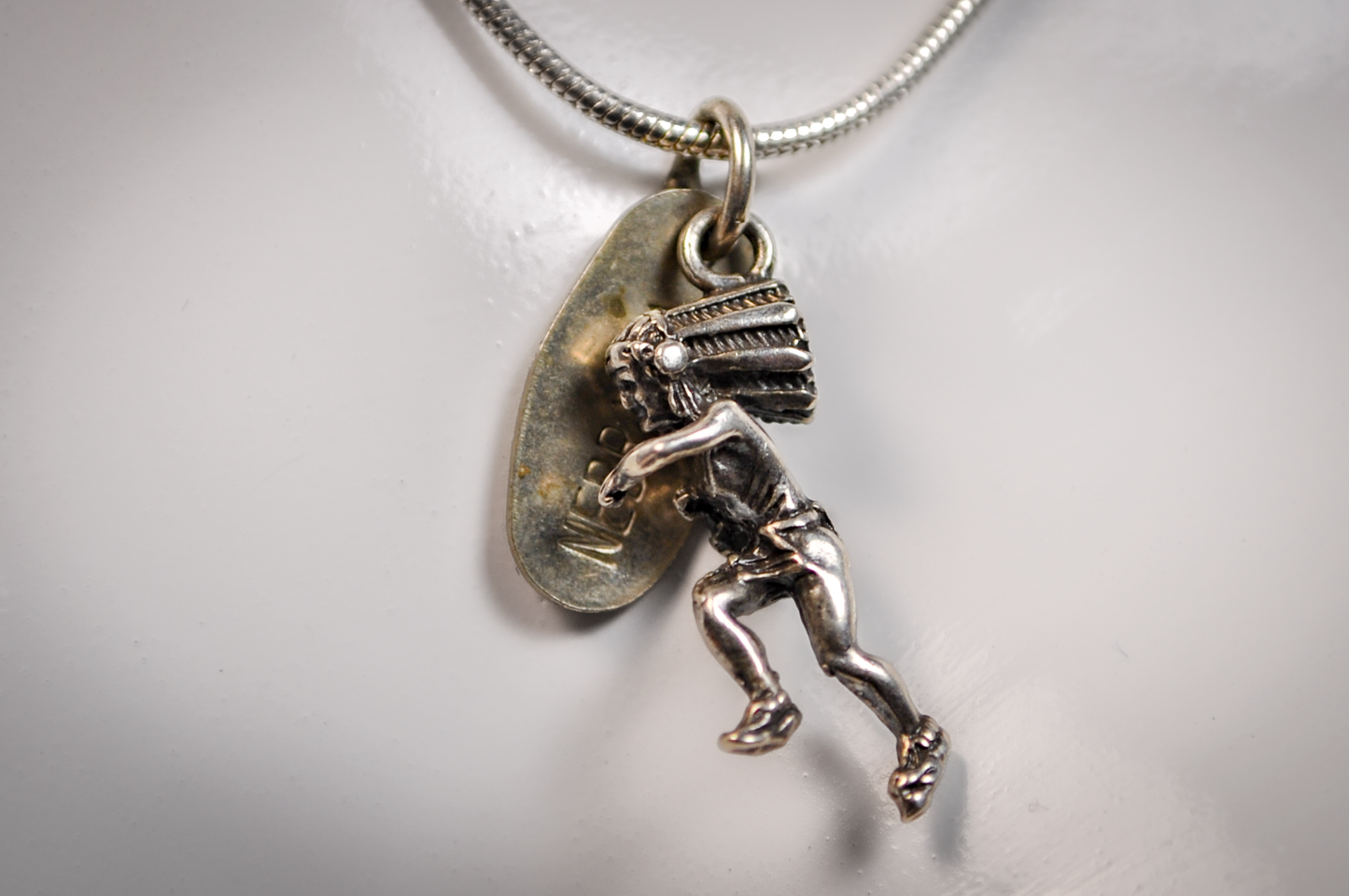Sterling Silver Native American Nebraska Chief Charm - Stamped and Tested Sterling Silver - Rare Native American Jewelry