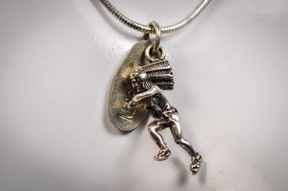 Sterling Silver Native American Nebraska Chief Charm - Stamped and Tested Sterling Silver - Rare Native American Jewelry