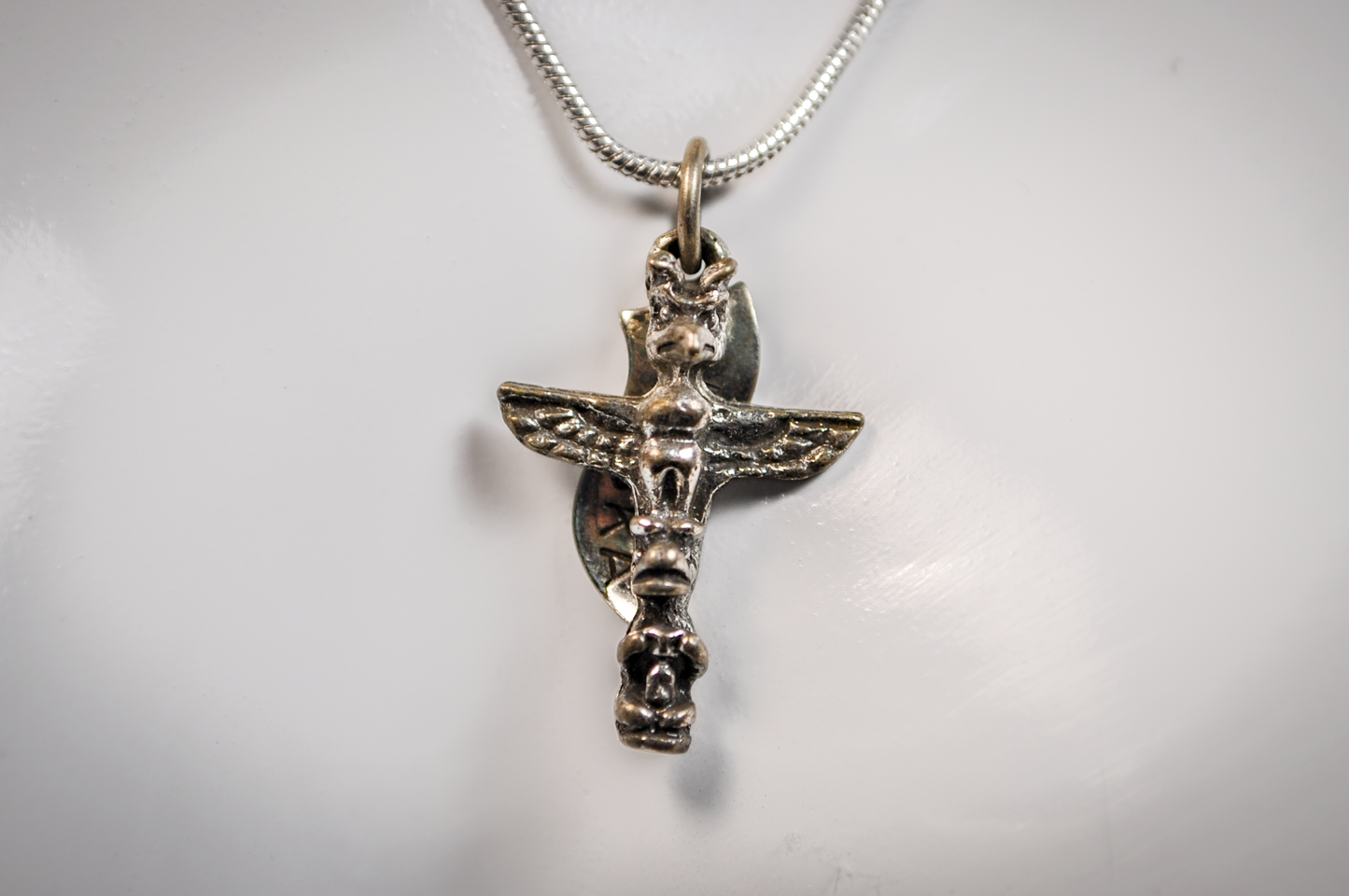 Alaskan Native American Totem Pole Charm - Tested Sterling Silver - Pacific Northwestern Coast Jewelry - Indigenous Charms