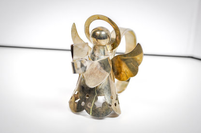 Vintage Angel of Prayer Napkin Ring - Religious Silverware - Christmas Napkin Rings