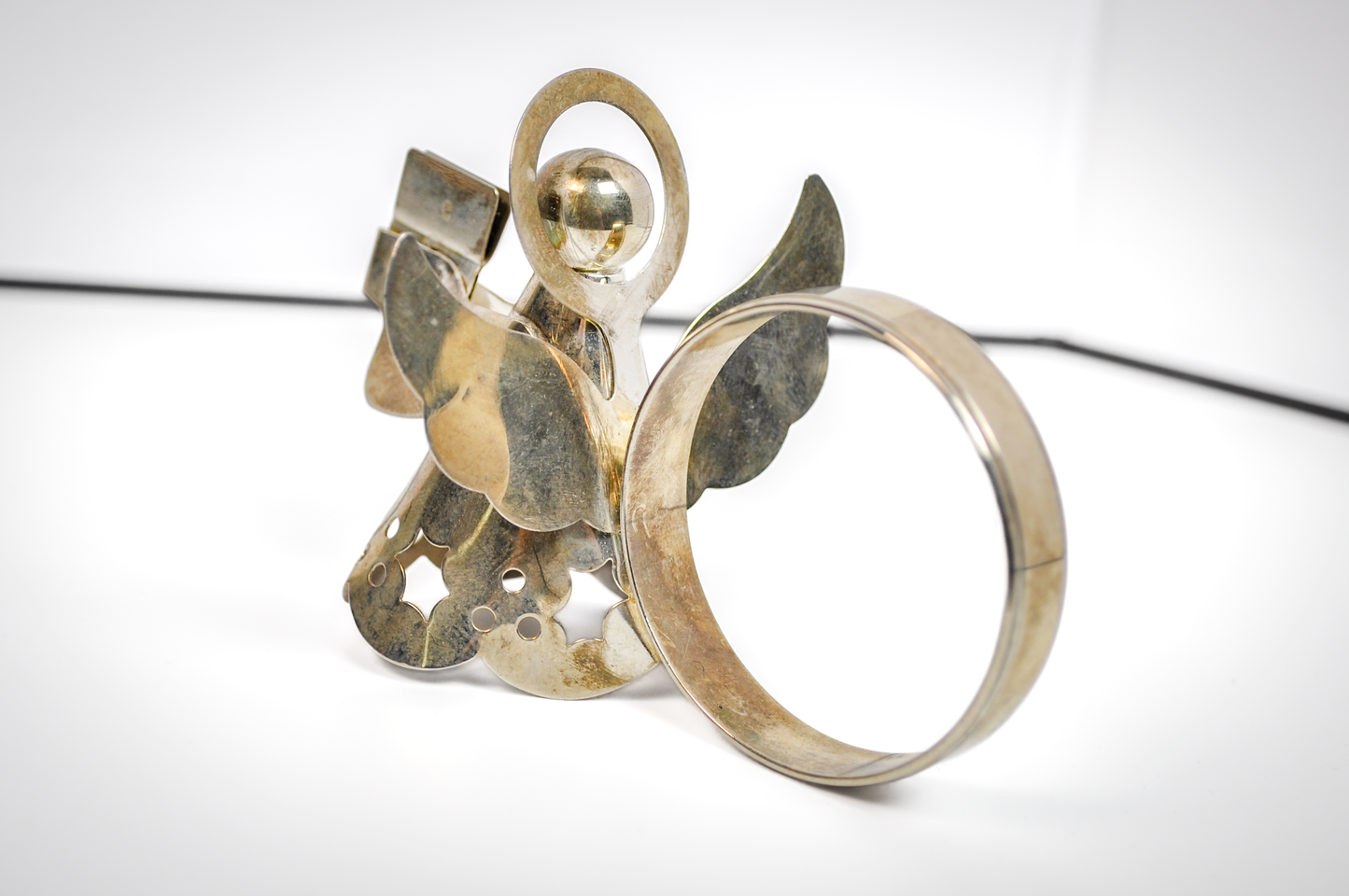 Vintage Angel of Prayer Napkin Ring - Religious Silverware - Christmas Napkin Rings