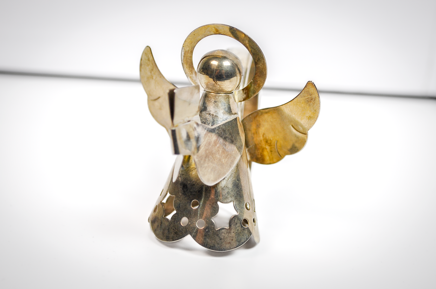 Vintage Angel of Prayer Napkin Ring - Religious Silverware - Christmas Napkin Rings