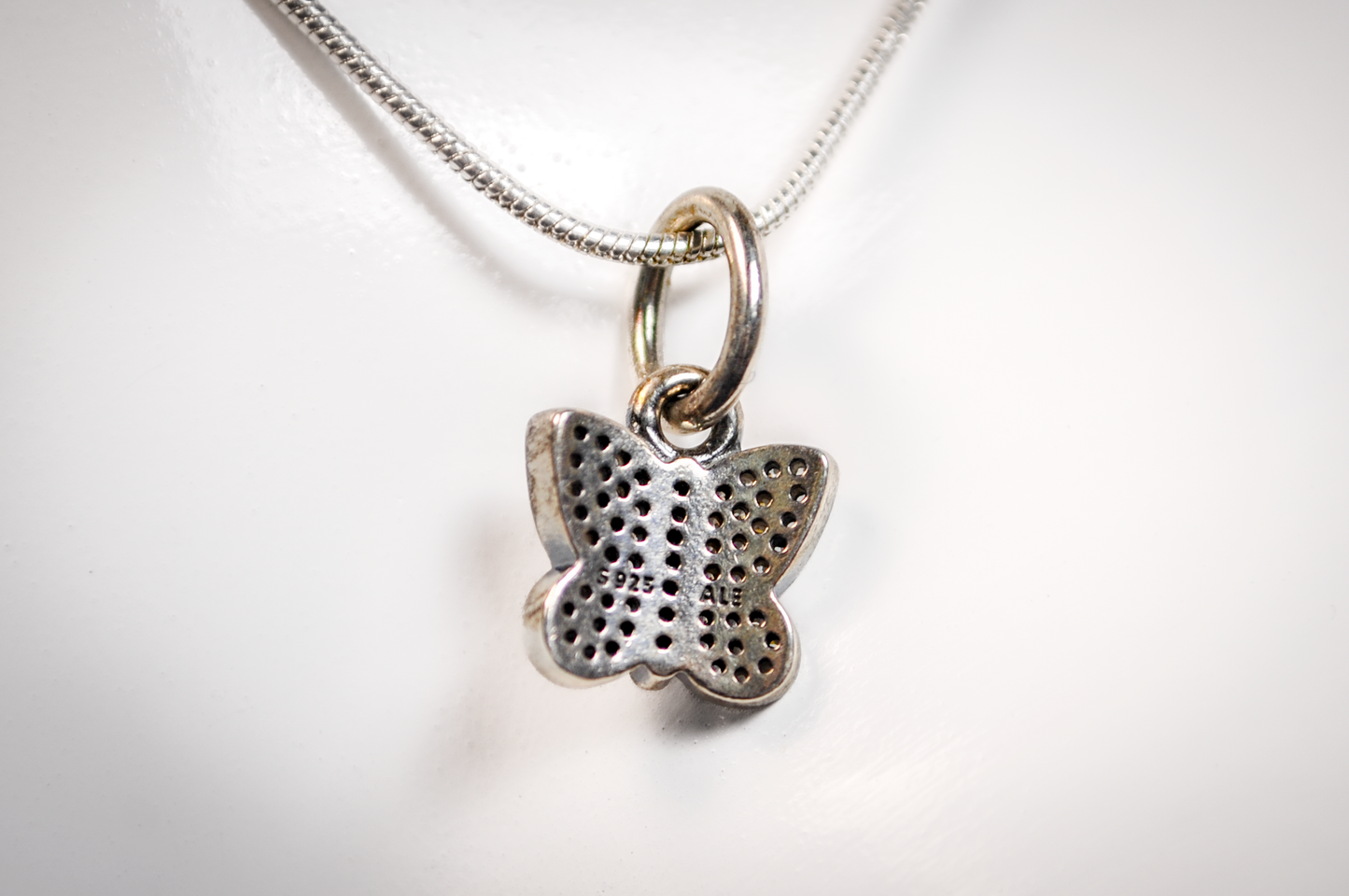 Pandora Cute Sparkling Small Butterfly Charm - Stamped and Tested Sterling Silver - Sterling Micro Charm - Model 791497CZ