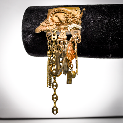 Extremely Weird Homemade Piece of Jewelry - Horseshoe/Pin/Charm - Weird Homemade Jewelry Glued Together