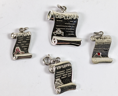 Lot of Sterling Silver Graduation Charms - Choose by Charm! - Stamped and Tested Sterling - Grad Caps and Tassels