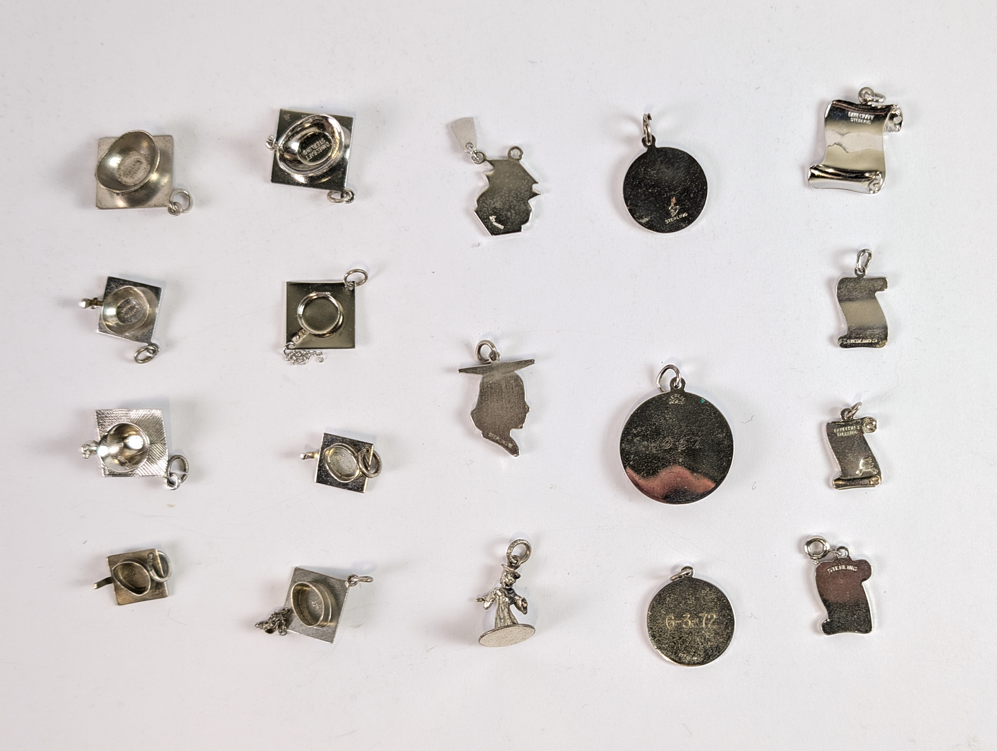 Lot of Sterling Silver Graduation Charms - Choose by Charm! - Stamped and Tested Sterling - Grad Caps and Tassels