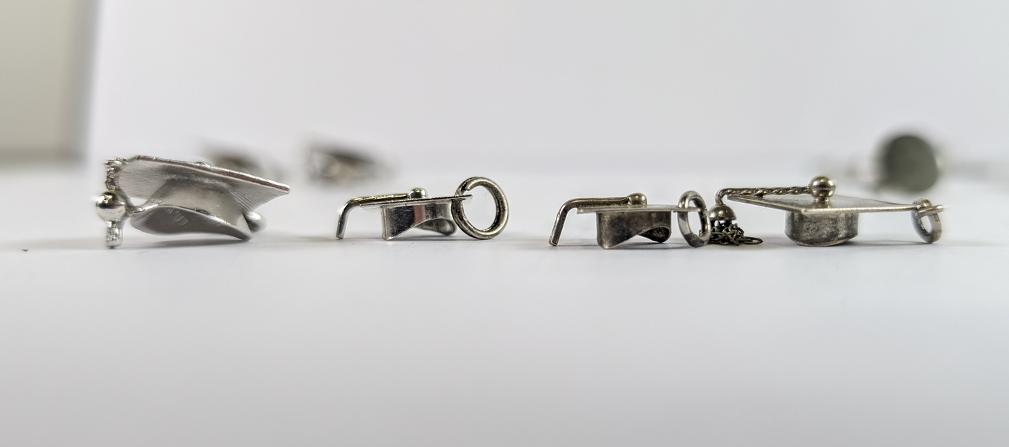 Lot of Sterling Silver Graduation Charms - Choose by Charm! - Stamped and Tested Sterling - Grad Caps and Tassels
