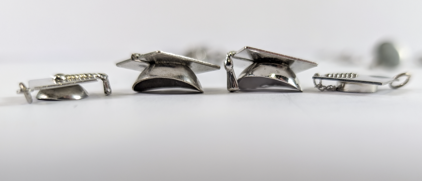 Lot of Sterling Silver Graduation Charms - Choose by Charm! - Stamped and Tested Sterling - Grad Caps and Tassels