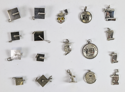 Lot of Sterling Silver Graduation Charms - Choose by Charm! - Stamped and Tested Sterling - Grad Caps and Tassels