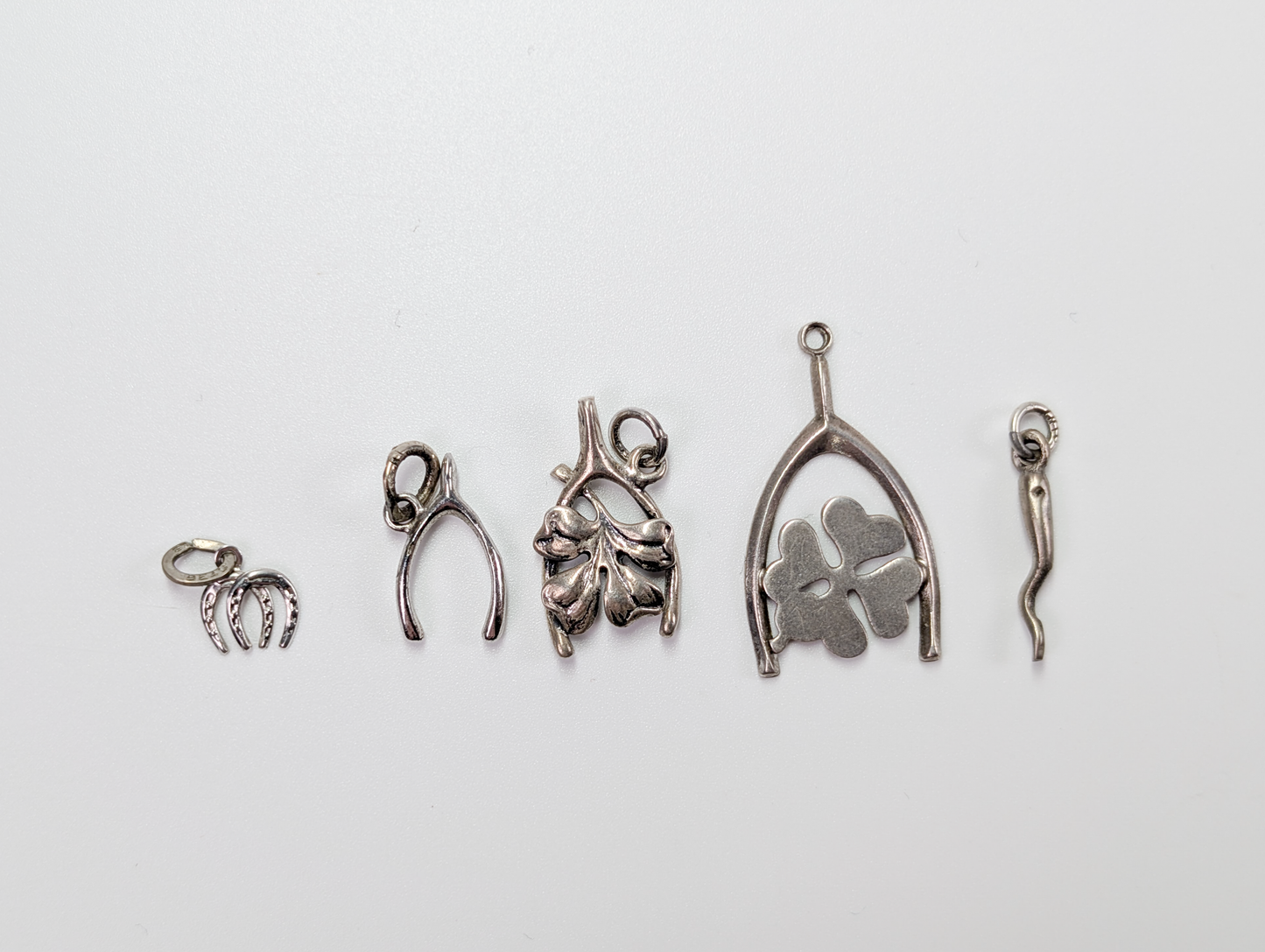 Lot of Sterling Silver Lucky Charms - Choose by Charm! - Stamped and Tested Sterling - Wishbones, Shamrocks, Horseshoes