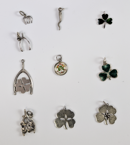 Lot of Sterling Silver Lucky Charms - Choose by Charm! - Stamped and Tested Sterling - Wishbones, Shamrocks, Horseshoes