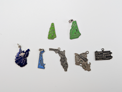 Variety of Sterling Silver State  and Country Charms! - Choose by Charm - Stamped and Tested Sterling Silver