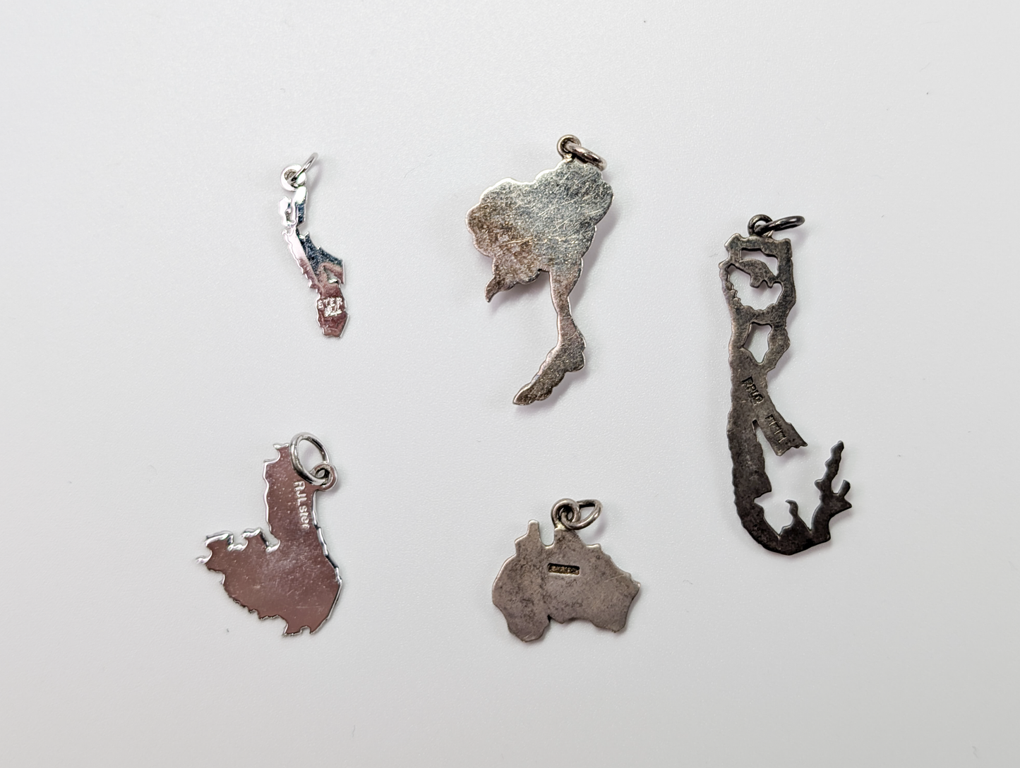 Variety of Sterling Silver State  and Country Charms! - Choose by Charm - Stamped and Tested Sterling Silver