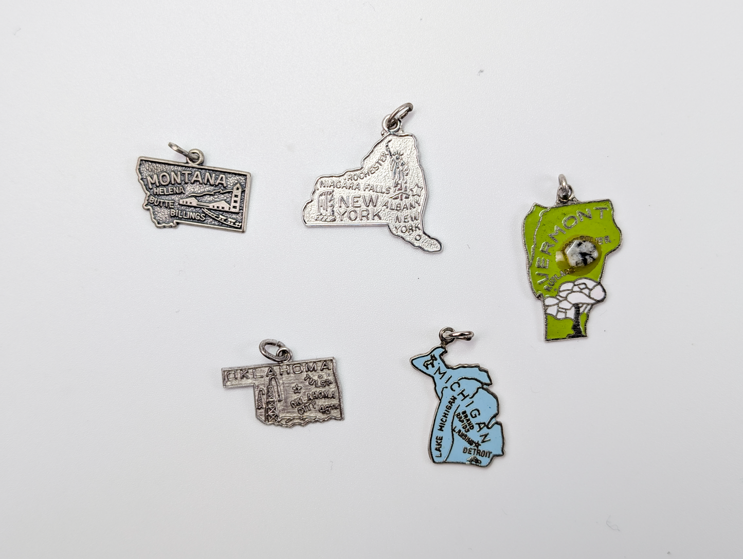 Variety of Sterling Silver State  and Country Charms! - Choose by Charm - Stamped and Tested Sterling Silver