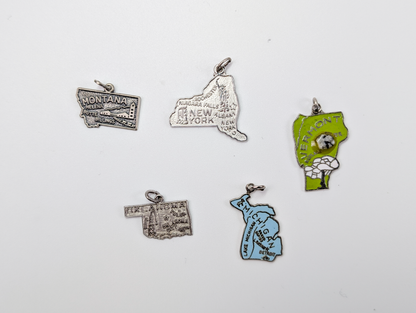 Variety of Sterling Silver State  and Country Charms! - Choose by Charm - Stamped and Tested Sterling Silver