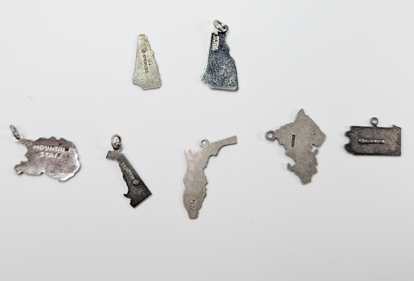 Variety of Sterling Silver State  and Country Charms! - Choose by Charm - Stamped and Tested Sterling Silver
