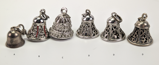 Lot of Sterling Silver Bell Charms - Choose by Charm! - Stamped and Tested Sterling - Christmas, Clappers, Dangling