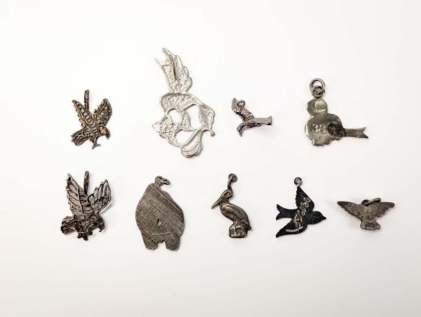 Lot of Sterling Silver Bird Charms - Choose by Charm! - Stamped and Tested Sterling - Eagles, Storks, Hummingbirds, Falcons