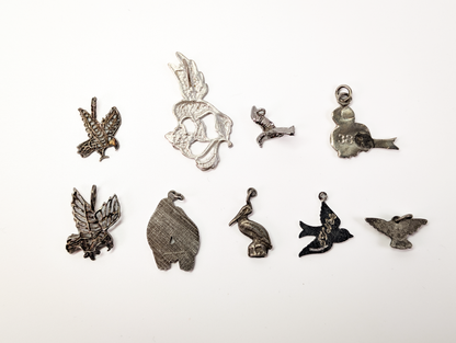 Lot of Sterling Silver Bird Charms - Choose by Charm! - Stamped and Tested Sterling - Eagles, Storks, Hummingbirds, Falcons