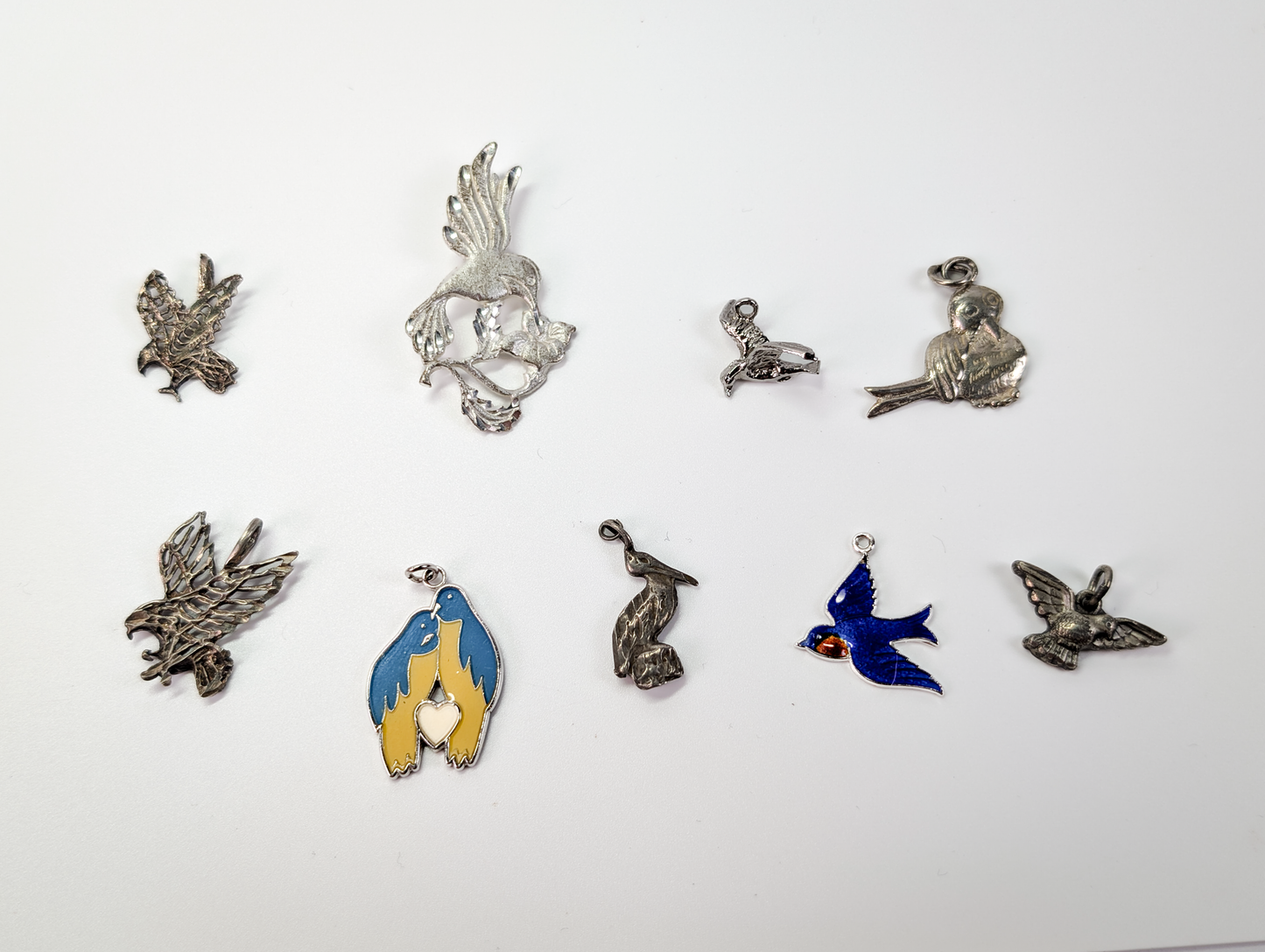 Lot of Sterling Silver Bird Charms - Choose by Charm! - Stamped and Tested Sterling - Eagles, Storks, Hummingbirds, Falcons