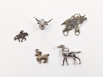 Lot of Sterling Silver Animal Charms - Choose by Charm! - Stamped and Tested Sterling - Dogs, Horses, Insects, and More!