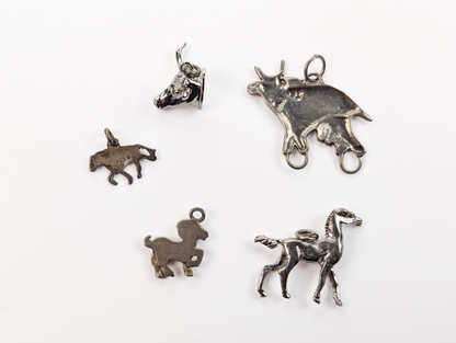 Lot of Sterling Silver Animal Charms - Choose by Charm! - Stamped and Tested Sterling - Dogs, Horses, Insects, and More!