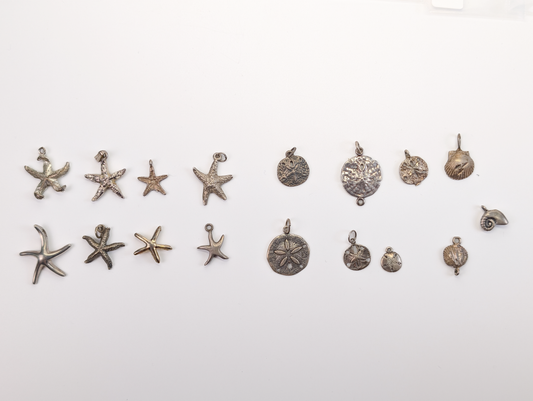 Lot of Sterling Silver Marine/Beach Animals Charms - Choose by Charm! - Stamped and Tested Sterling - Crustaceans, Sand Dollars, Starfish