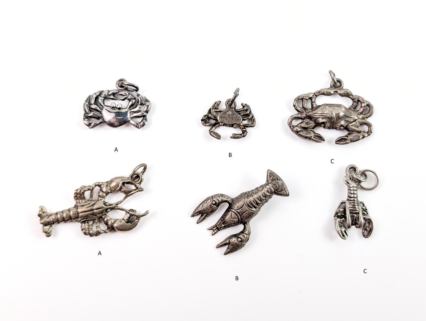 Lot of Sterling Silver Ocean/Sea Life Animals Charms - Choose by Charm! - Stamped and Tested Sterling - Dolphins, Lobsters, Crabs